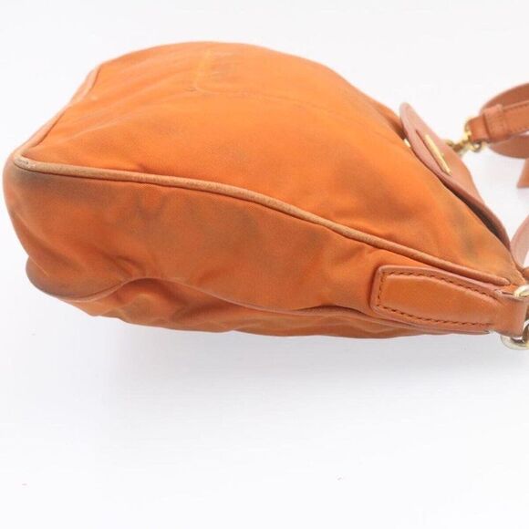 PRADA Shoulder Bag Nylon Leather Orange - Picture 4 of 15